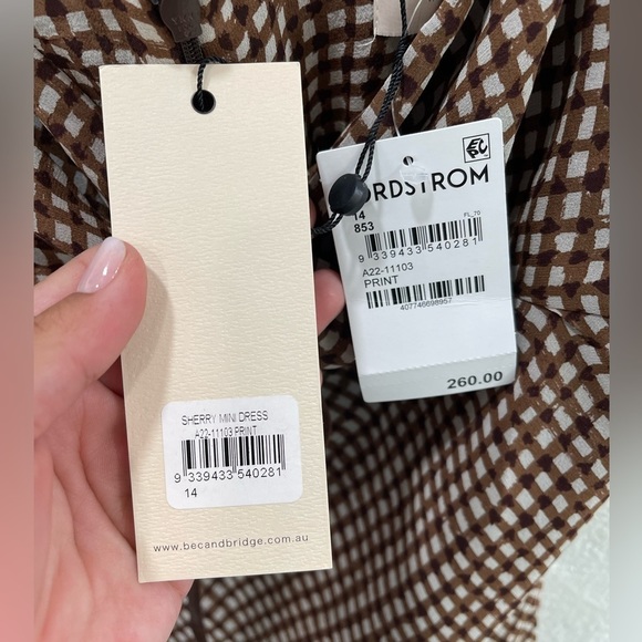 Bec & Bridge Sherry Printed Silk Mini Dress Size US 10 - Picture 5 of 7